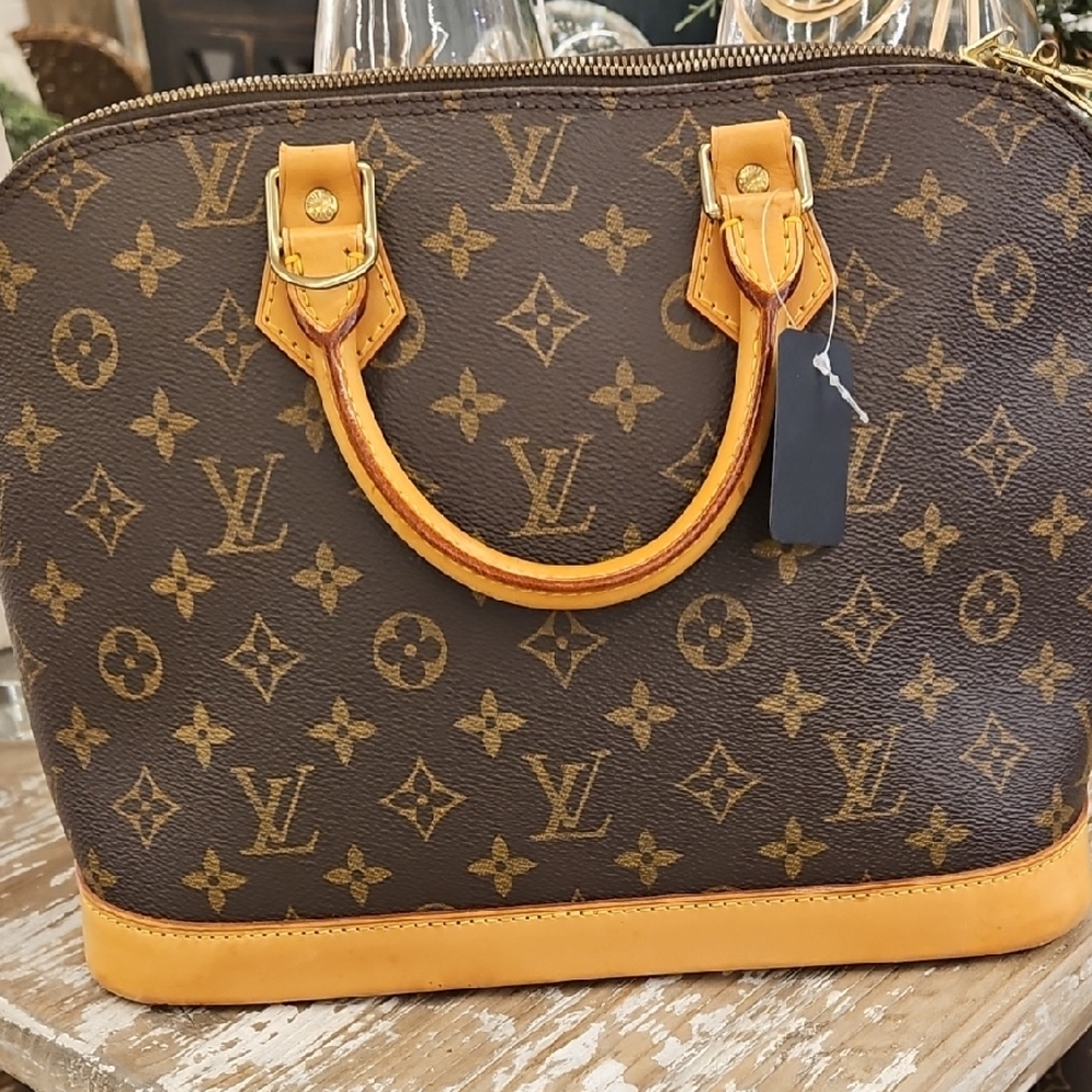 Louis Vuitton Monogram Satchel with Tan Accents